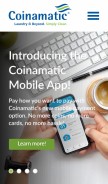 How coinamatic.com looks like on a mobile device such as an iPhone.