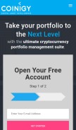 How coinigy.com looks like on a mobile device such as an iPhone.