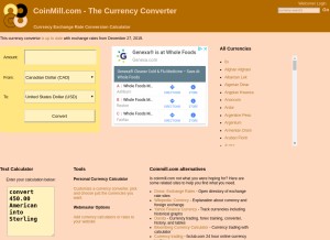 How coinmill.com looks like on a tablet such as an iPad.