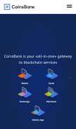 How coinsbank.com looks like on a mobile device such as an iPhone.