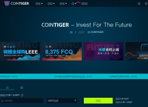 How cointiger.one looks like on a tablet such as an iPad.