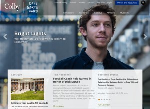 How colby.edu looks like on a tablet such as an iPad.