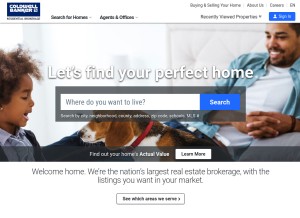 How coldwellbankerhomes.com looks like on a tablet such as an iPad.