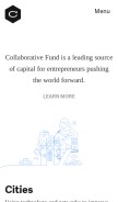 How collaborativefund.com looks like on a mobile device such as an iPhone.
