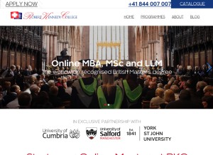 How college.ch looks like on a tablet such as an iPad.