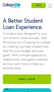 How collegeavestudentloans.com looks like on a mobile device such as an iPhone.