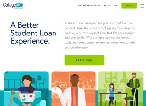 How collegeavestudentloans.com looks like on a tablet such as an iPad.