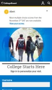 How collegeboard.org looks like on a mobile device such as an iPhone.