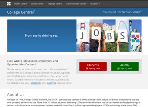 How collegecentral.com looks like on a tablet such as an iPad.