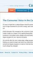 How collegedegrees.com looks like on a mobile device such as an iPhone.