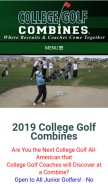 How collegegolfcombines.com looks like on a mobile device such as an iPhone.