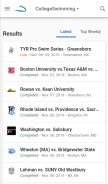 How collegeswimming.com looks like on a mobile device such as an iPhone.