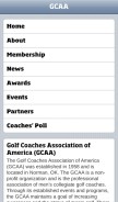 How collegiategolf.com looks like on a mobile device such as an iPhone.