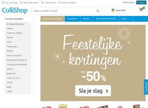 How collishop.be looks like on a tablet such as an iPad.