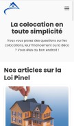 How colocation-colocataire.com looks like on a mobile device such as an iPhone.
