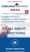 How colocationamerica.com looks like on a mobile device such as an iPhone.