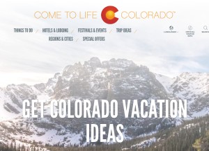 How colorado.com looks like on a tablet such as an iPad.