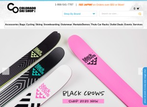 How coloradoskishop.com looks like on a tablet such as an iPad.