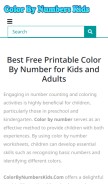 How colorbynumberskids.com looks like on a mobile device such as an iPhone.