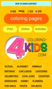 How coloring-4kids.com looks like on a mobile device such as an iPhone.