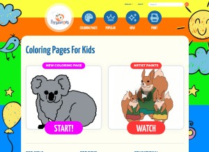 How coloring-for-kids.com looks like on a tablet such as an iPad.
