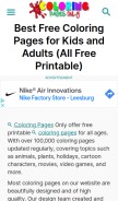 How coloringpagesonly.com looks like on a mobile device such as an iPhone.
