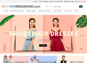 How colorsbridesmaid.com looks like on a tablet such as an iPad.