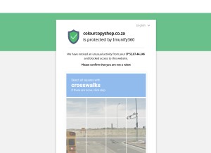 How colourcopyshop.co.za looks like on a tablet such as an iPad.