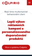 How colpirio.com looks like on a mobile device such as an iPhone.