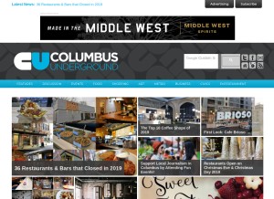 How columbusunderground.com looks like on a tablet such as an iPad.