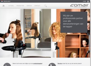 How comair-germany.nl looks like on a tablet such as an iPad.