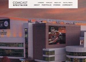 How comcast-spectacor.com looks like on a tablet such as an iPad.