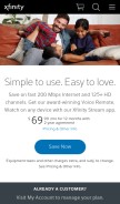 How comcast.com looks like on a mobile device such as an iPhone.