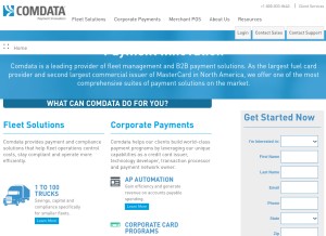 How comdata.com looks like on a tablet such as an iPad.