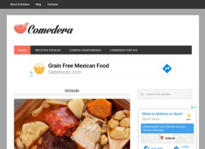 How comedera.com looks like on a tablet such as an iPad.