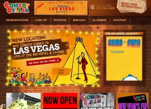 How comedycellar.com looks like on a tablet such as an iPad.