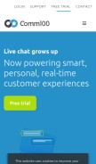 How comm100.com looks like on a mobile device such as an iPhone.