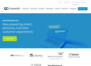 How comm100.com looks like on a tablet such as an iPad.