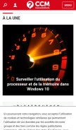 How commentcamarche.net looks like on a mobile device such as an iPhone.