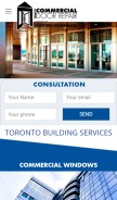 How commercialdoorrepairtoronto.ca looks like on a mobile device such as an iPhone.
