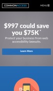 How commonapro.com looks like on a mobile device such as an iPhone.