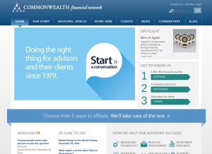 How commonwealth.com looks like on a tablet such as an iPad.