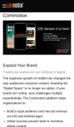 How commotion.com looks like on a mobile device such as an iPhone.