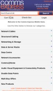 How comms-express.com looks like on a mobile device such as an iPhone.