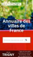 How communes.com looks like on a mobile device such as an iPhone.