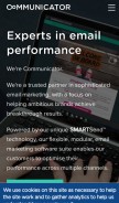 How communicatorcorp.com looks like on a mobile device such as an iPhone.