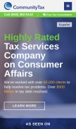 How communitytax.com looks like on a mobile device such as an iPhone.