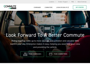 How commutewithenterprise.com looks like on a tablet such as an iPad.