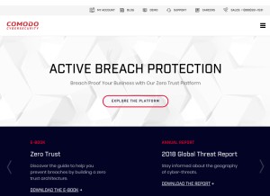 How comodo.com looks like on a tablet such as an iPad.