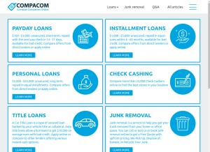 How compacom.com looks like on a tablet such as an iPad.